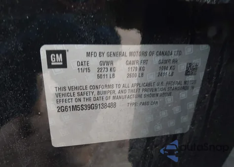 2016 Cadillac Xts Luxury Collection z USA, uszkodzony, nr VIN 2G61M5S39G9138488